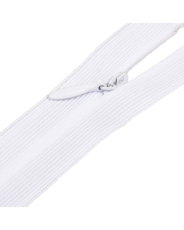 Fermeture invisible non séparable ajustable - blanc