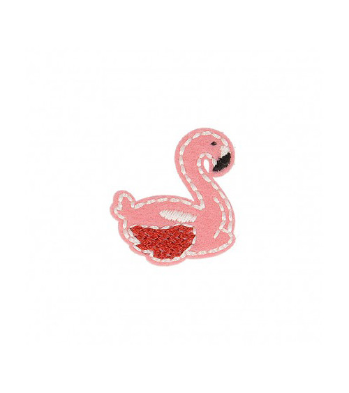 Ecusson thermocollant Flamant rose 3cm x 2,5cm