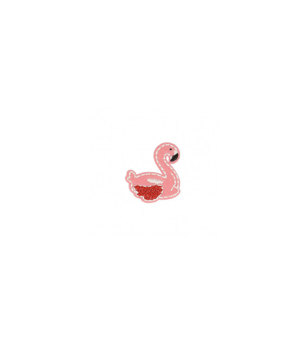 Ecusson thermocollant Flamant rose 3cm x 2,5cm