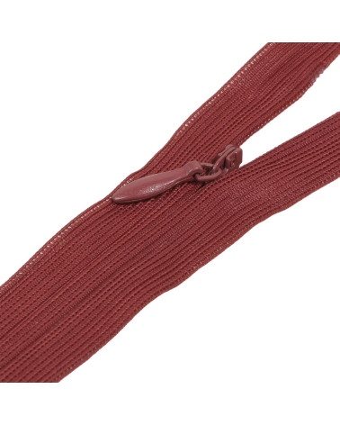 Adjustable non-separable invisible zipper - Beaujolais red