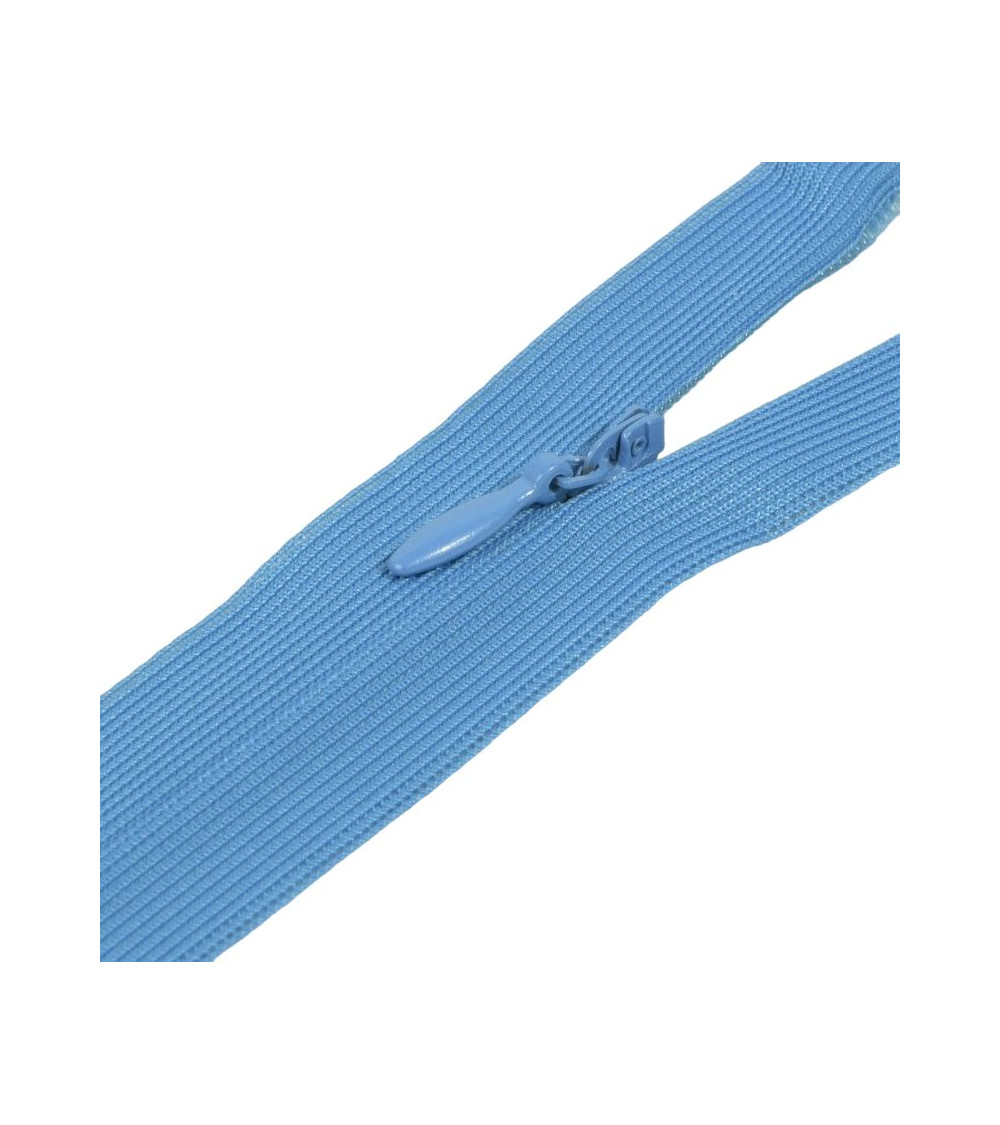 Adjustable non-separable invisible zipper - Caribbean blue