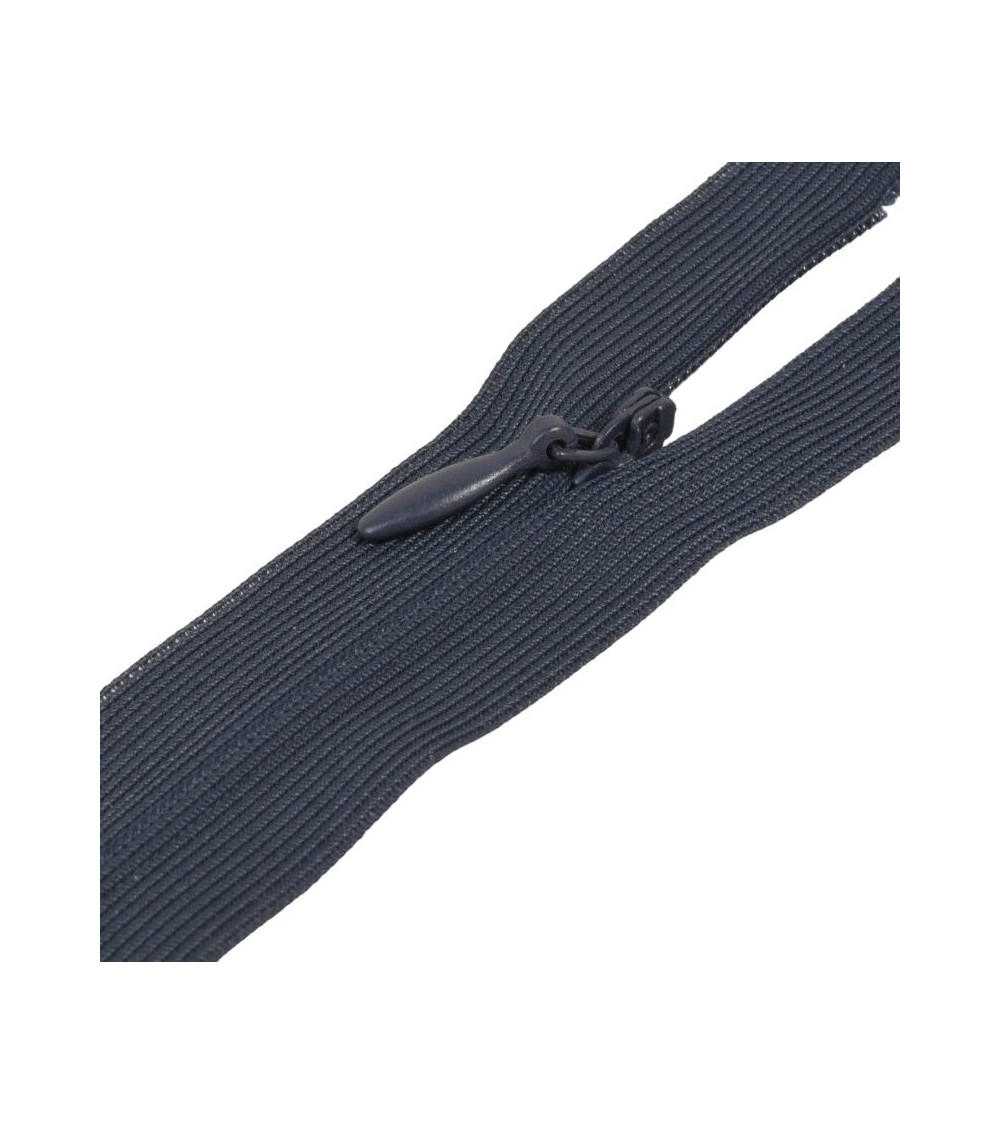 Adjustable non-separable invisible zipper - navy blue