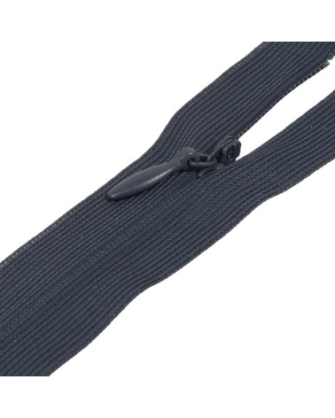 Adjustable non-separable invisible zipper - navy blue