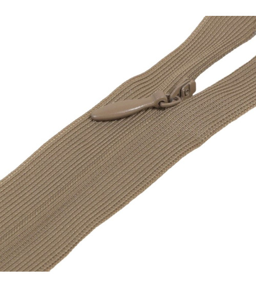 Adjustable invisible non-separable closure - chestnut bronze