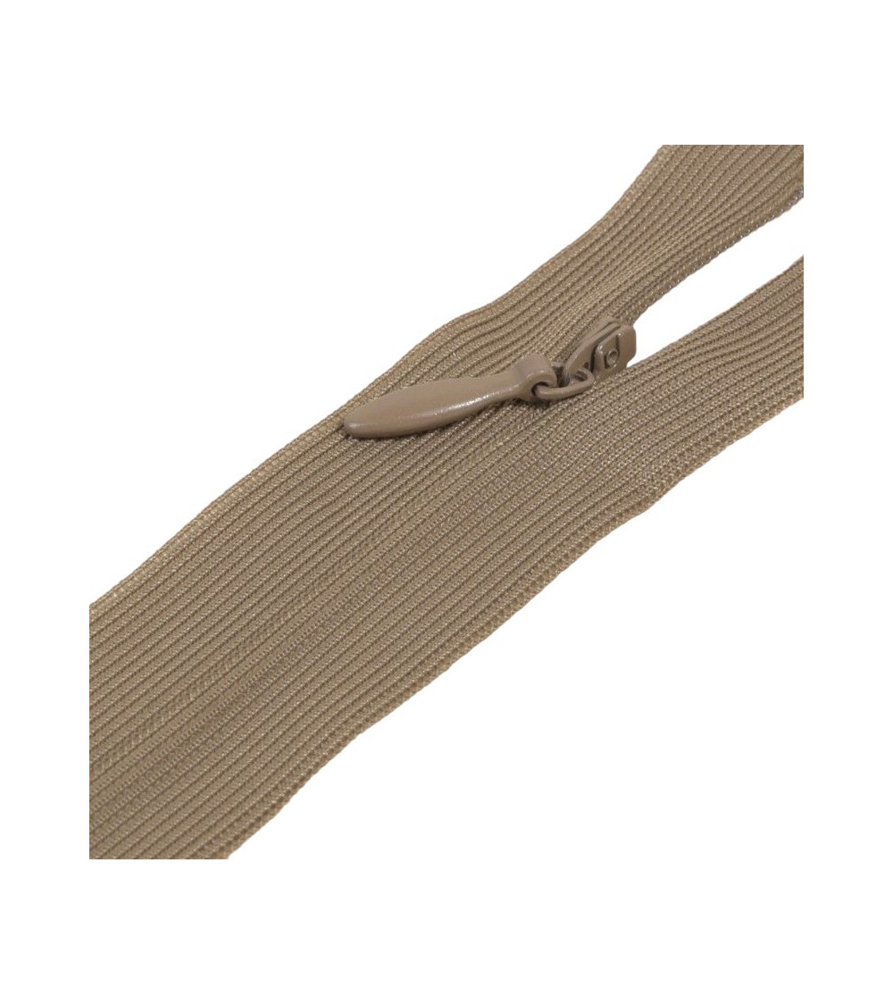 Adjustable non-separable invisible zipper - chestnut bronze