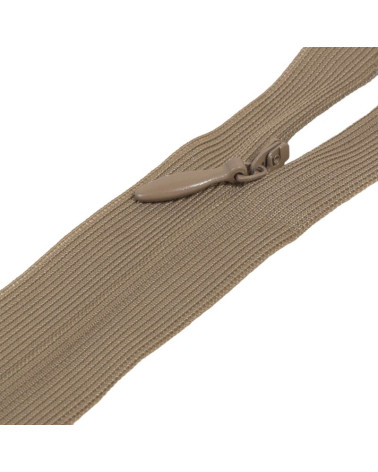 Adjustable non-separable invisible zipper - chestnut bronze
