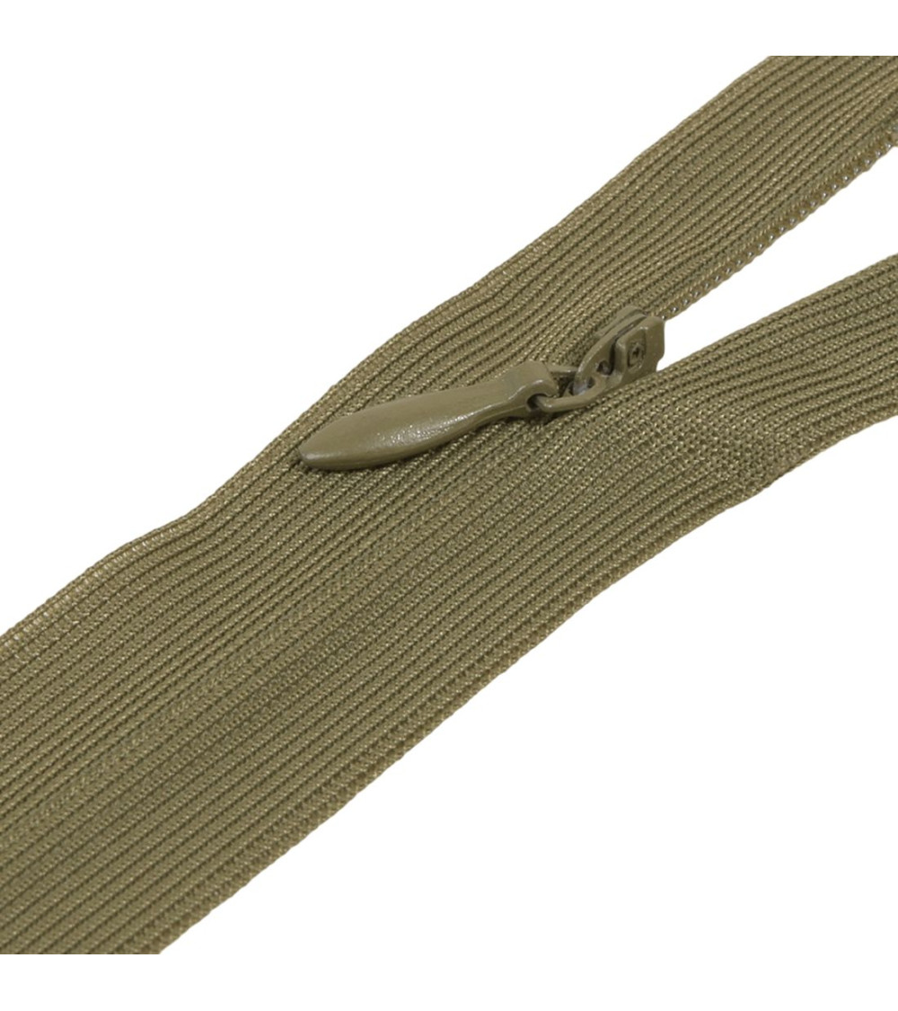 Adjustable non-separable invisible closure - light khaki green