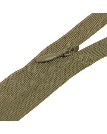 Adjustable non-separable invisible zipper - light khaki green