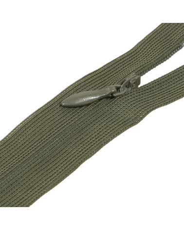 Fermeture invisible non séparable ajustable - vert kaki foncé