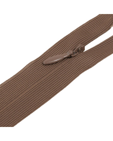 Fermeture invisible non séparable ajustable - marron havane