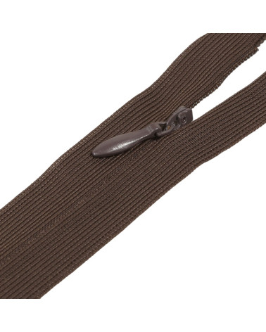 Adjustable non-separable invisible zipper - brown