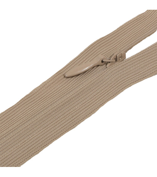 Fermeture invisible non séparable ajustable - beige pierre