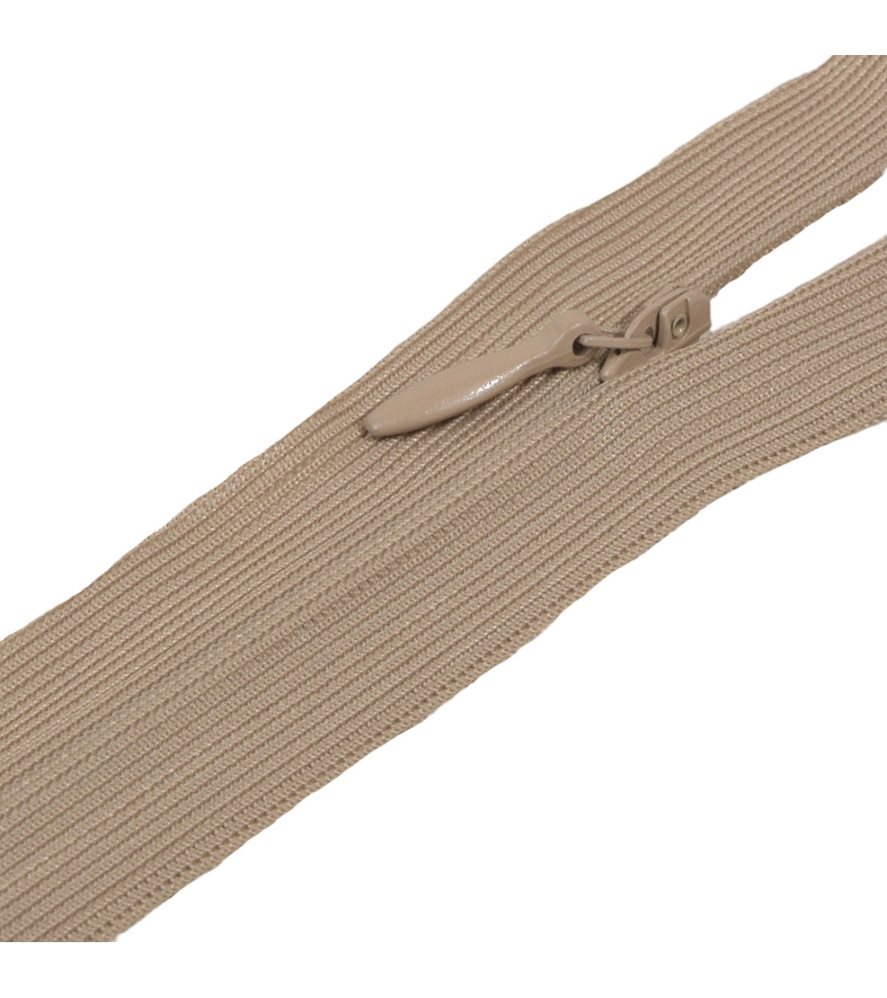 Fermeture invisible non séparable ajustable - beige pierre