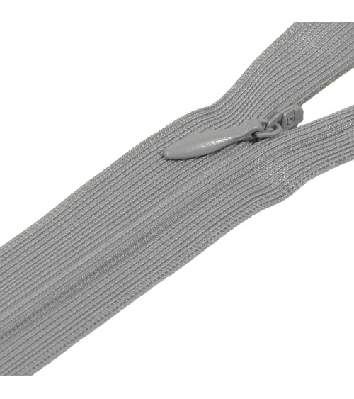 Adjustable non-separable invisible closure - ash gray