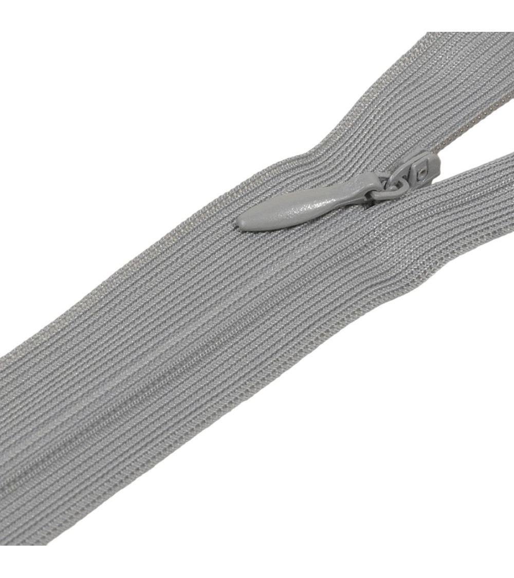 Adjustable non-separable invisible closure - ash gray