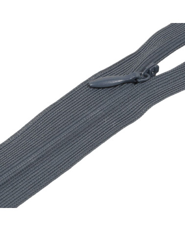 Adjustable non-separable invisible zipper - anthracite gray