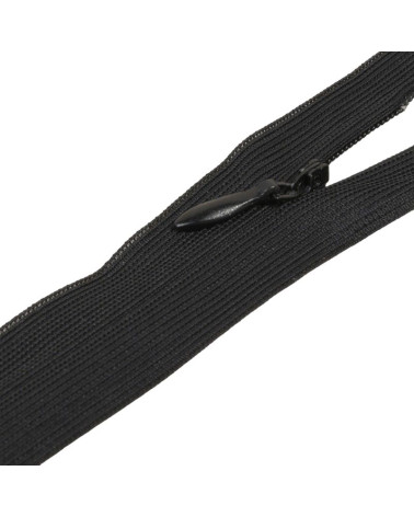 Adjustable non-separable invisible zipper - black