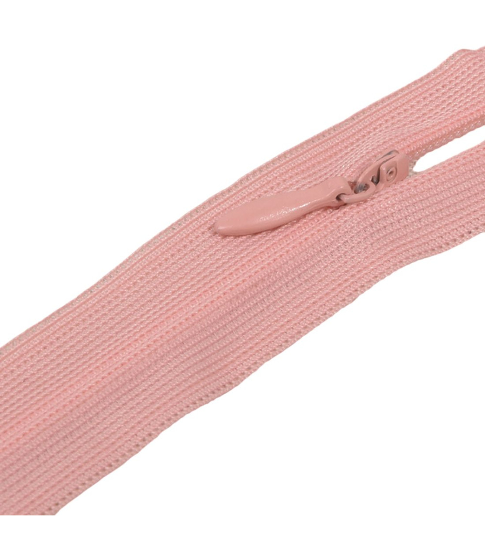 Adjustable non-separable invisible closure - salmon pink