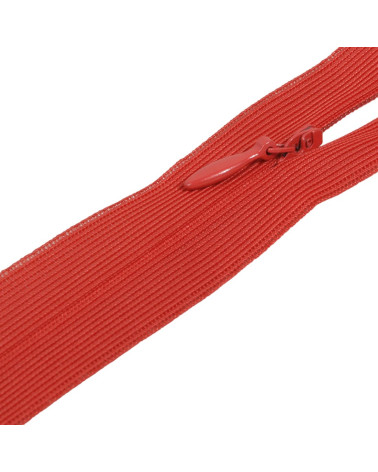 Fermeture invisible non séparable ajustable - rouge feu