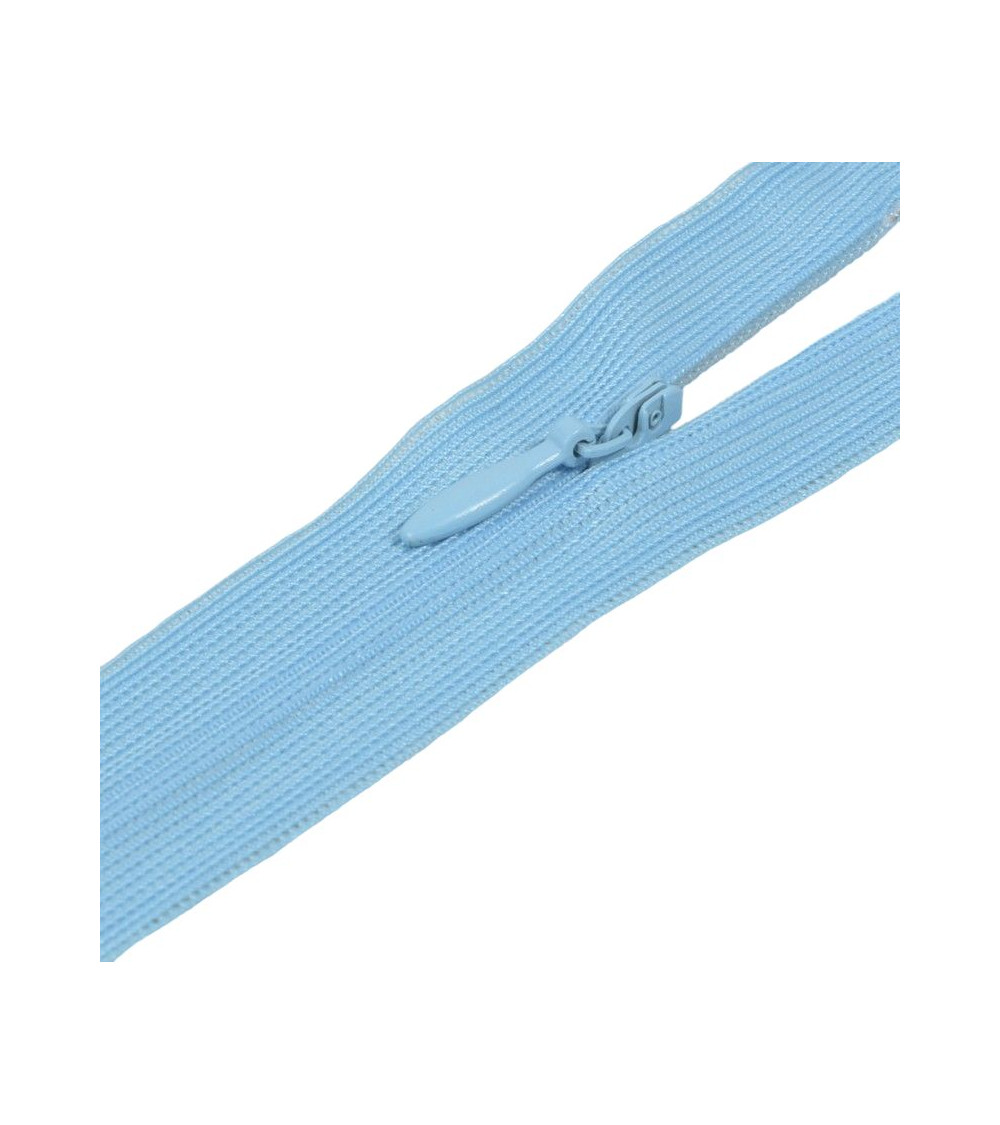 Adjustable non-separable invisible zipper - turquoise blue