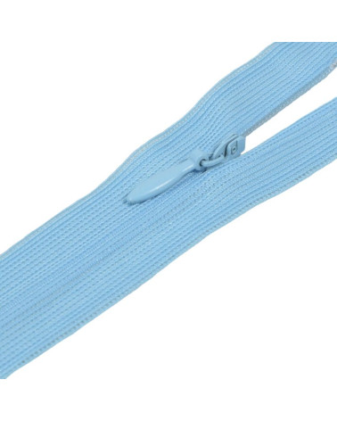 Adjustable non-separable invisible zipper - turquoise blue