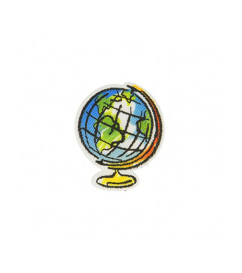 Ecusson thermocollant Mappemonde 2,5cm x 2cm