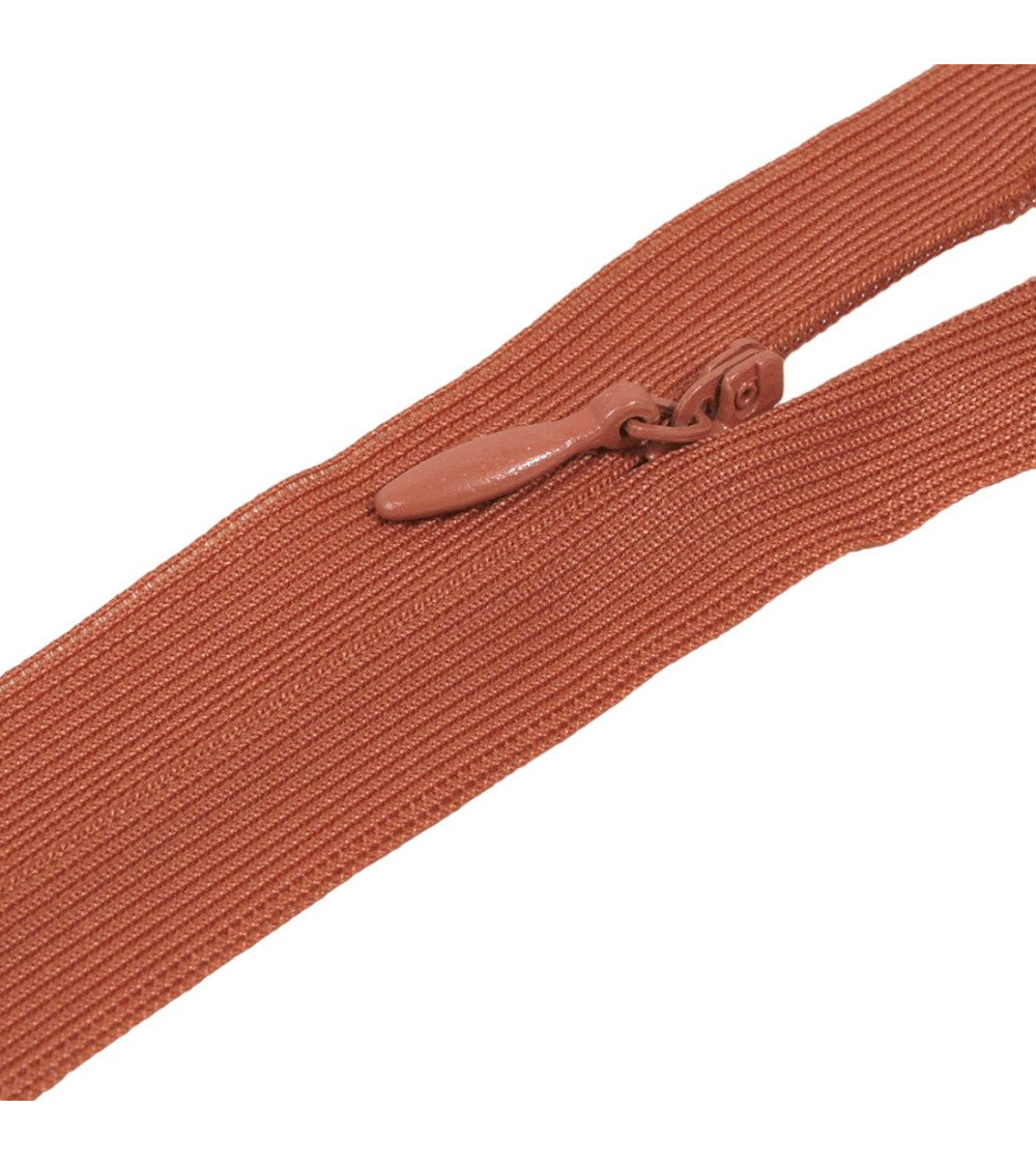 Adjustable non-separable invisible closure - rust orange