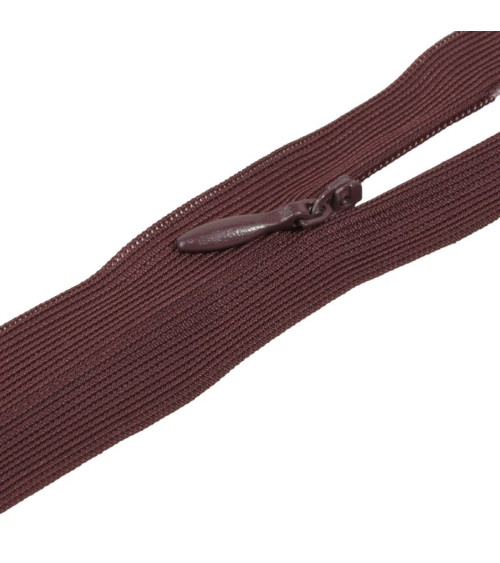 Adjustable non-separable invisible closure - dark burgundy red