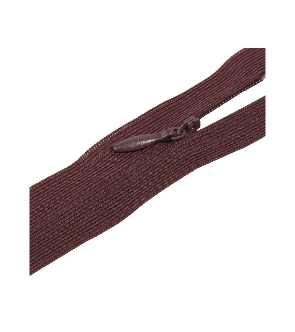 Adjustable non-separable invisible closure - dark burgundy red