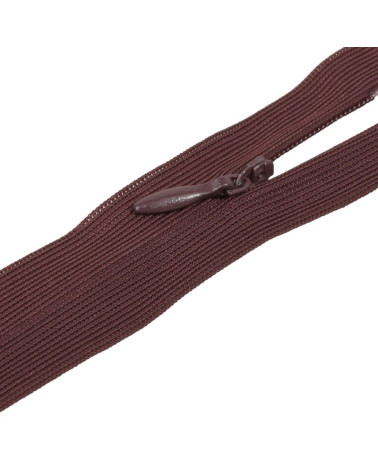 Adjustable non-separable invisible closure - dark burgundy red