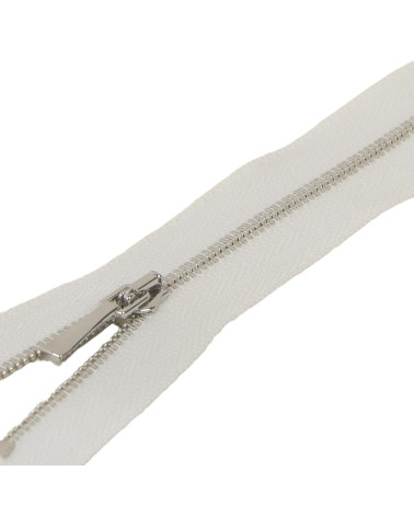 Non-separable fine silver mesh closure - white