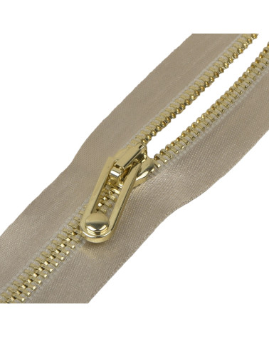 Fermeture séparable satinée maille métal - beige
