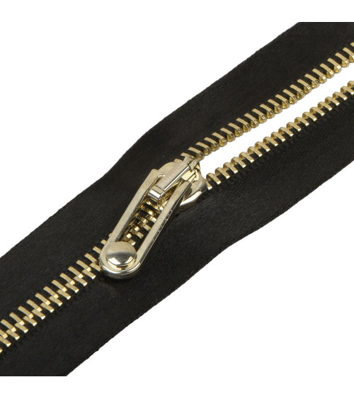 Fermeture séparable satinée maille métal - noir