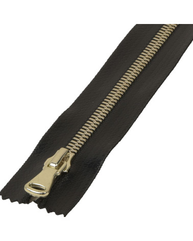 Non-separable coated closure, gold-black metal mesh