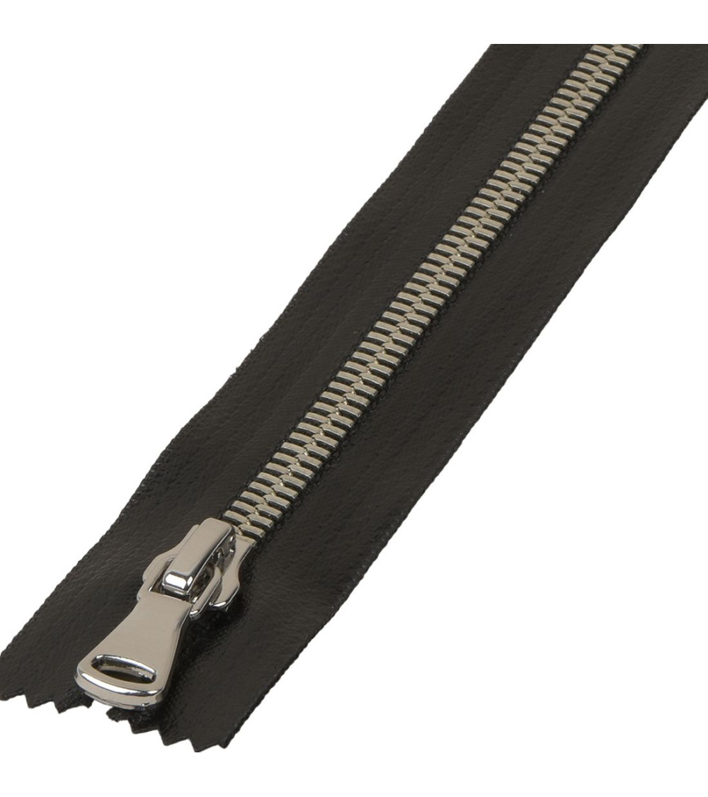 Non-separable coated closure with silver metal mesh - black