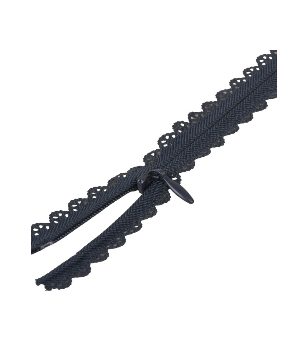 Adjustable non-separable lace closure - navy blue