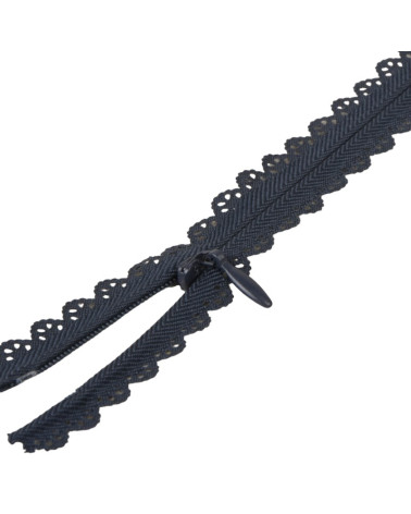 Adjustable non-separable lace closure - navy blue