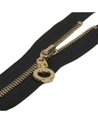 Fermeture unie non séparable zip rond - noir