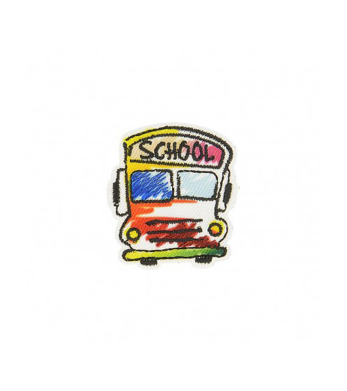School Car iron-on badge 3cm x 2.5cm