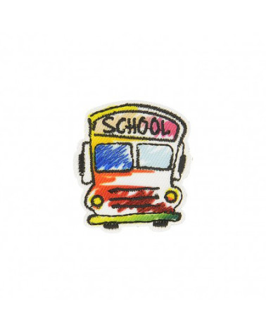 School Car iron-on badge 3cm x 2.5cm