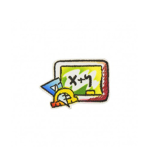 Slate math iron-on patch 2cm x 3cm