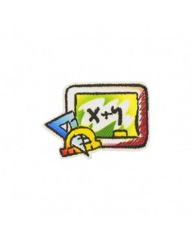 Schieferfarbener Mathe-Aufnäher zum Aufbügeln, 2 cm x 3 cm