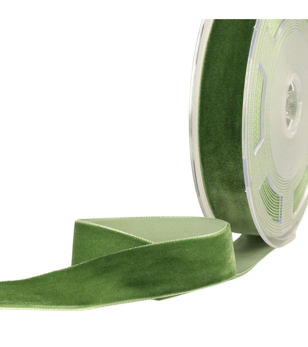 10m spool High density olive green velvet