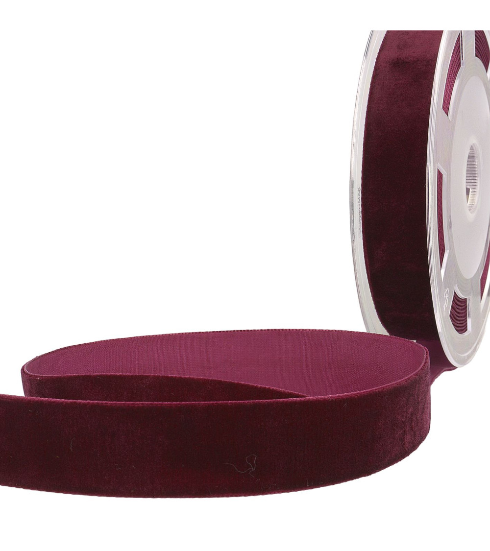 10m spool High density dark burgundy velvet