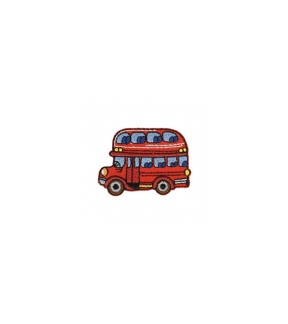 Ecusson thermocollant Bus anglais rouge 3cm x 4,5cm