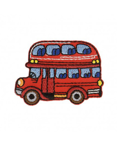 Ecusson thermocollant Bus anglais rouge 3cm x 4,5cm