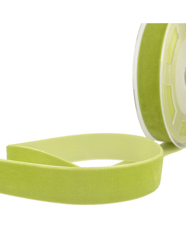 Velours haute densité vert anis au mètre