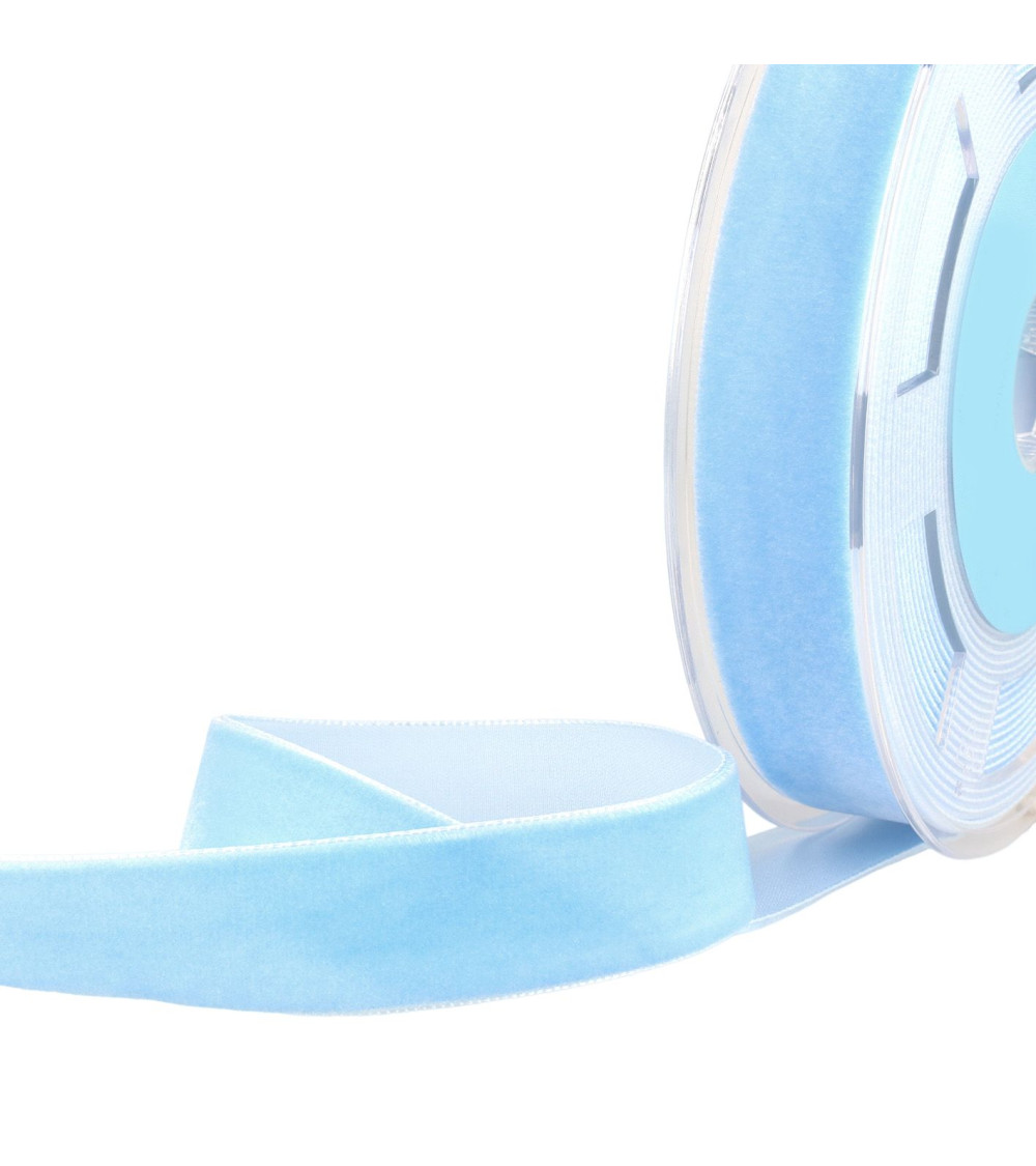 Sky blue high density velvet per meter