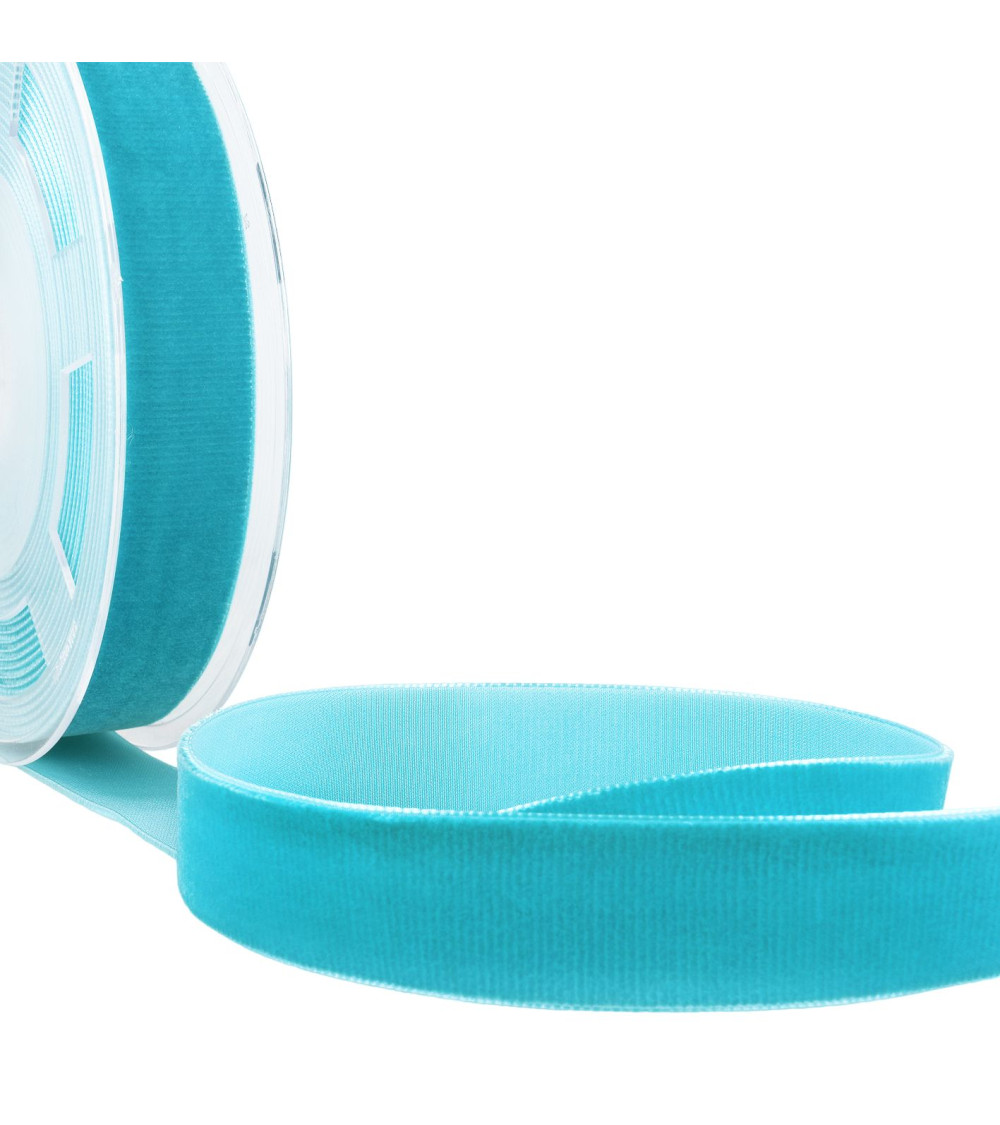 Steel blue high density velvet per meter