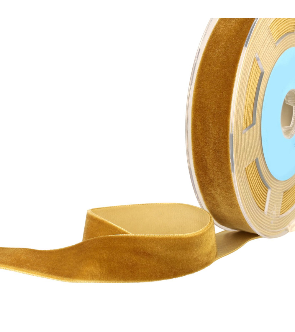 Dark beige high density velvet per meter